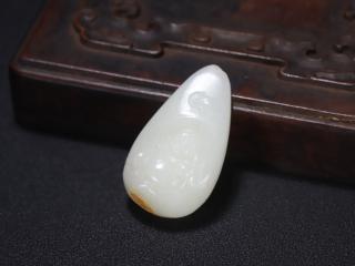 旧藏,老和田玉弥勒挂件